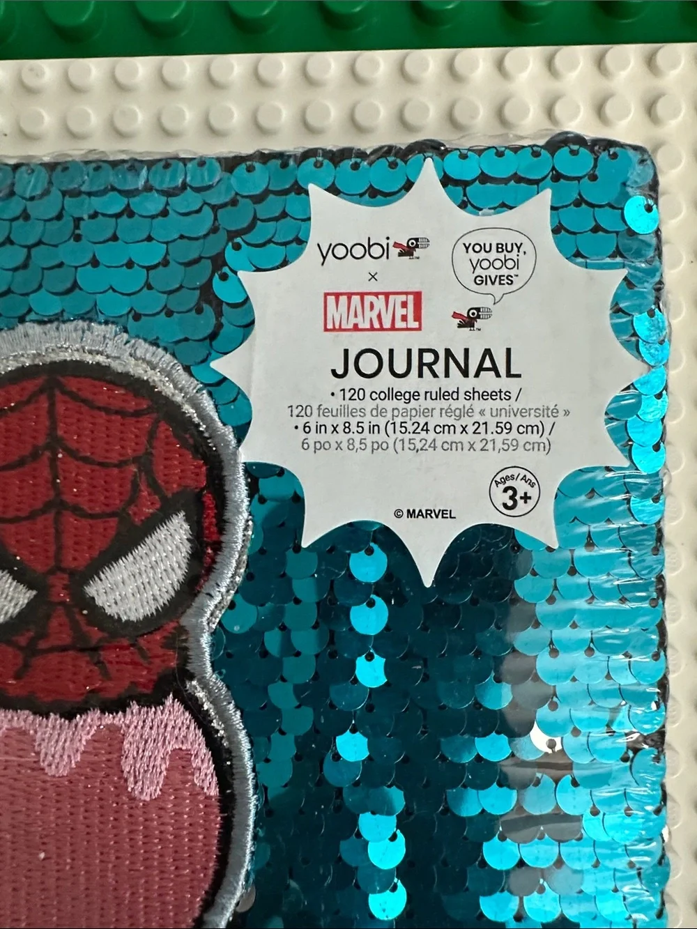 Yoobi x Marvel Icecream Spiderman Sequins Journal, 120 college ruled pages